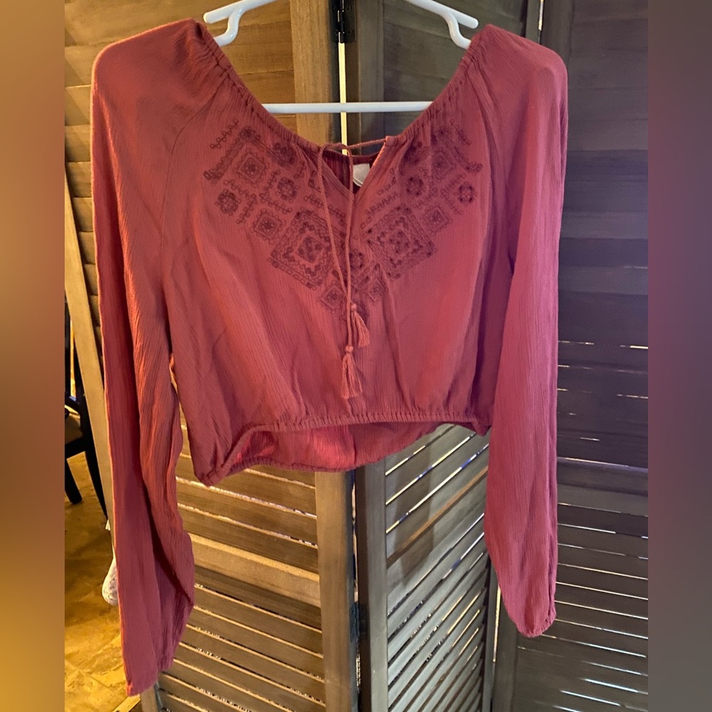 Burnt orange cropped top. Size medium